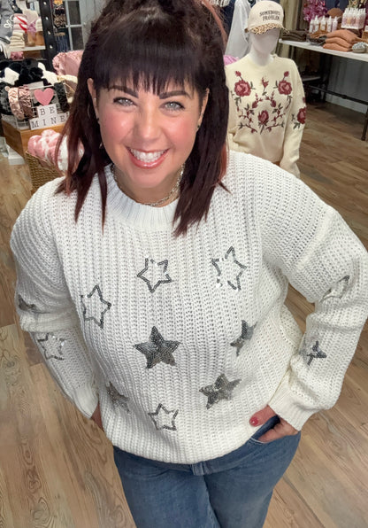 Off White Knit Star Sweater