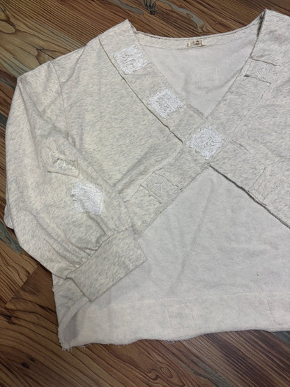 Oatmeal Criss Cross Long Sleeve