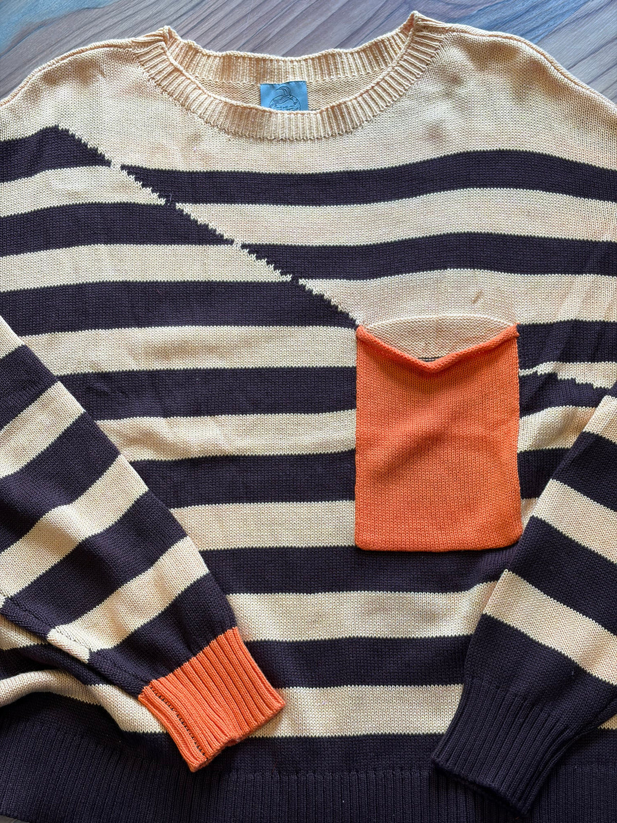 Brown Yellow Stripe Knit