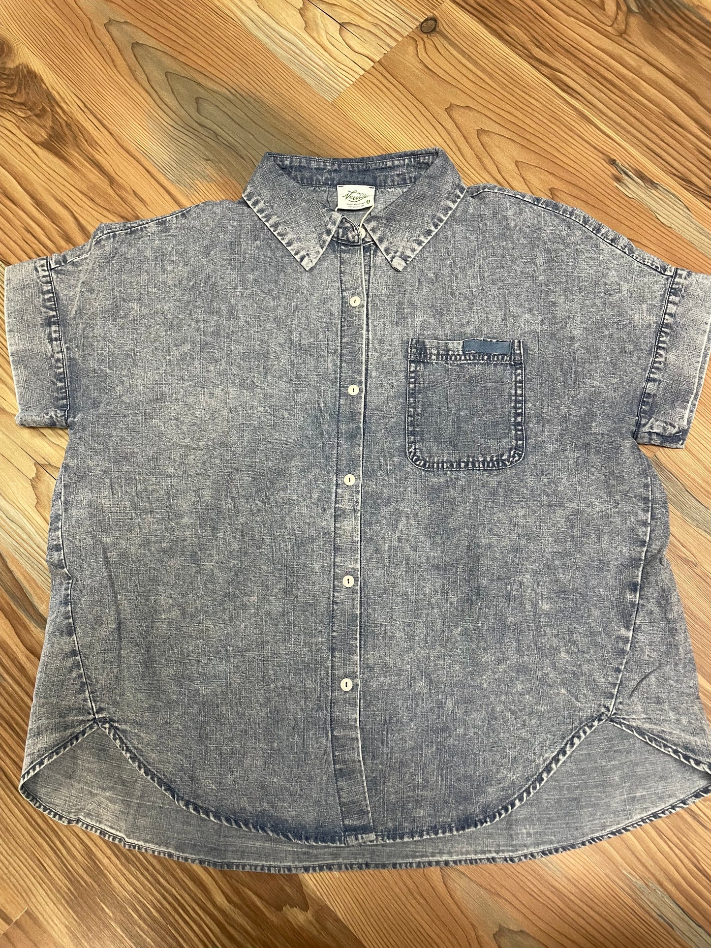 Washed Denim Short Sleeve