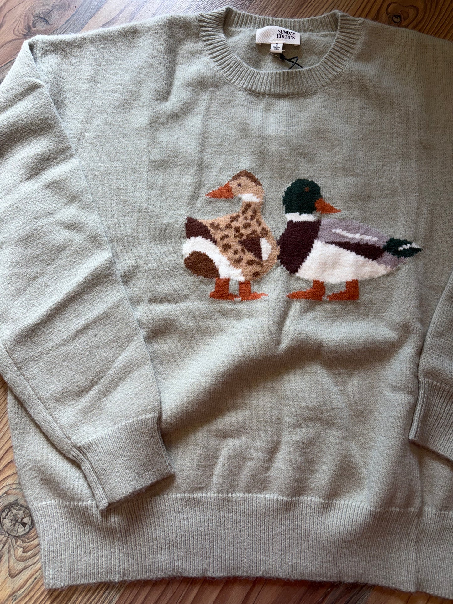 Sage Green Ducks Knit