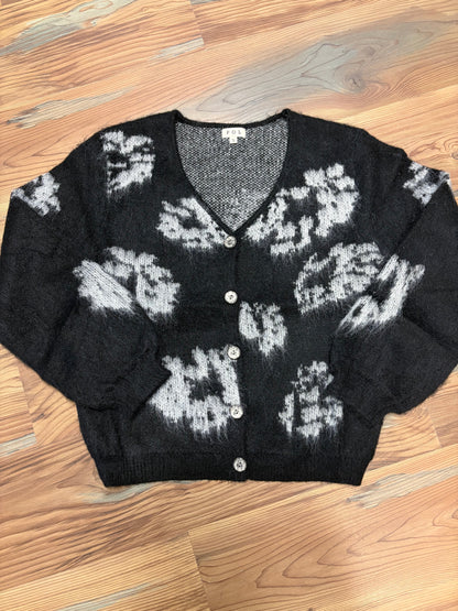 Black Mohair Button Cardi POL