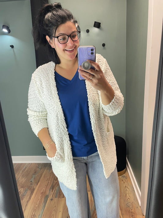 Ivory Popcorn Cardi