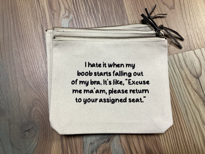 Canvas Saying Pouch