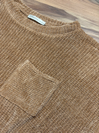 Camel Chenille Waffle Top
