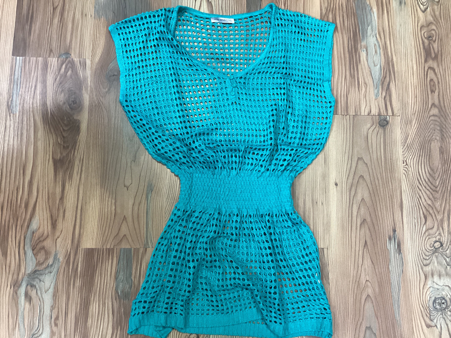 One Size Teal Knit Cover Up