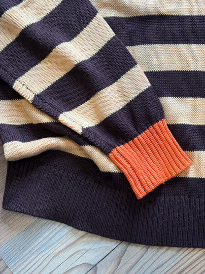 Brown Yellow Stripe Knit