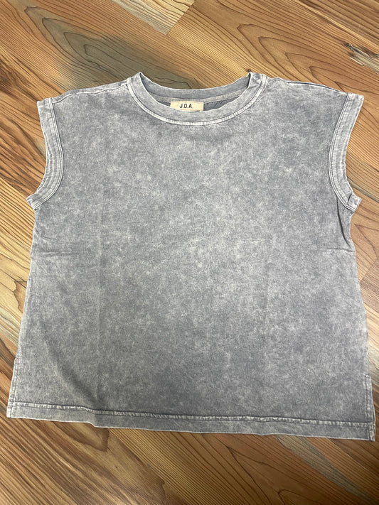 Washed Blue Cap Sleeve