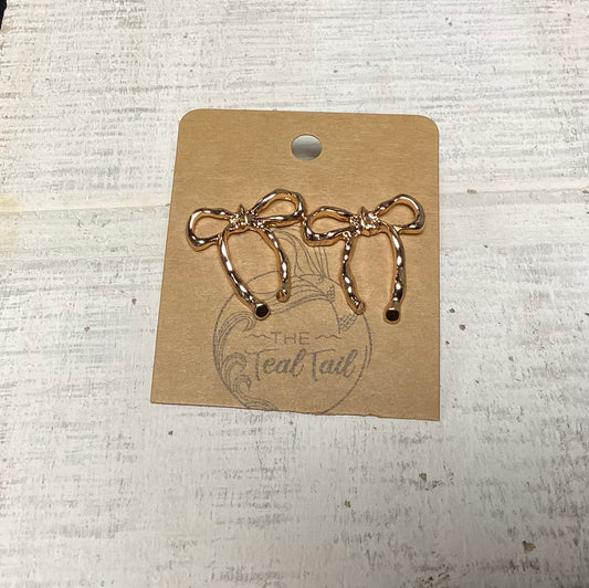 Gold Bow Earings