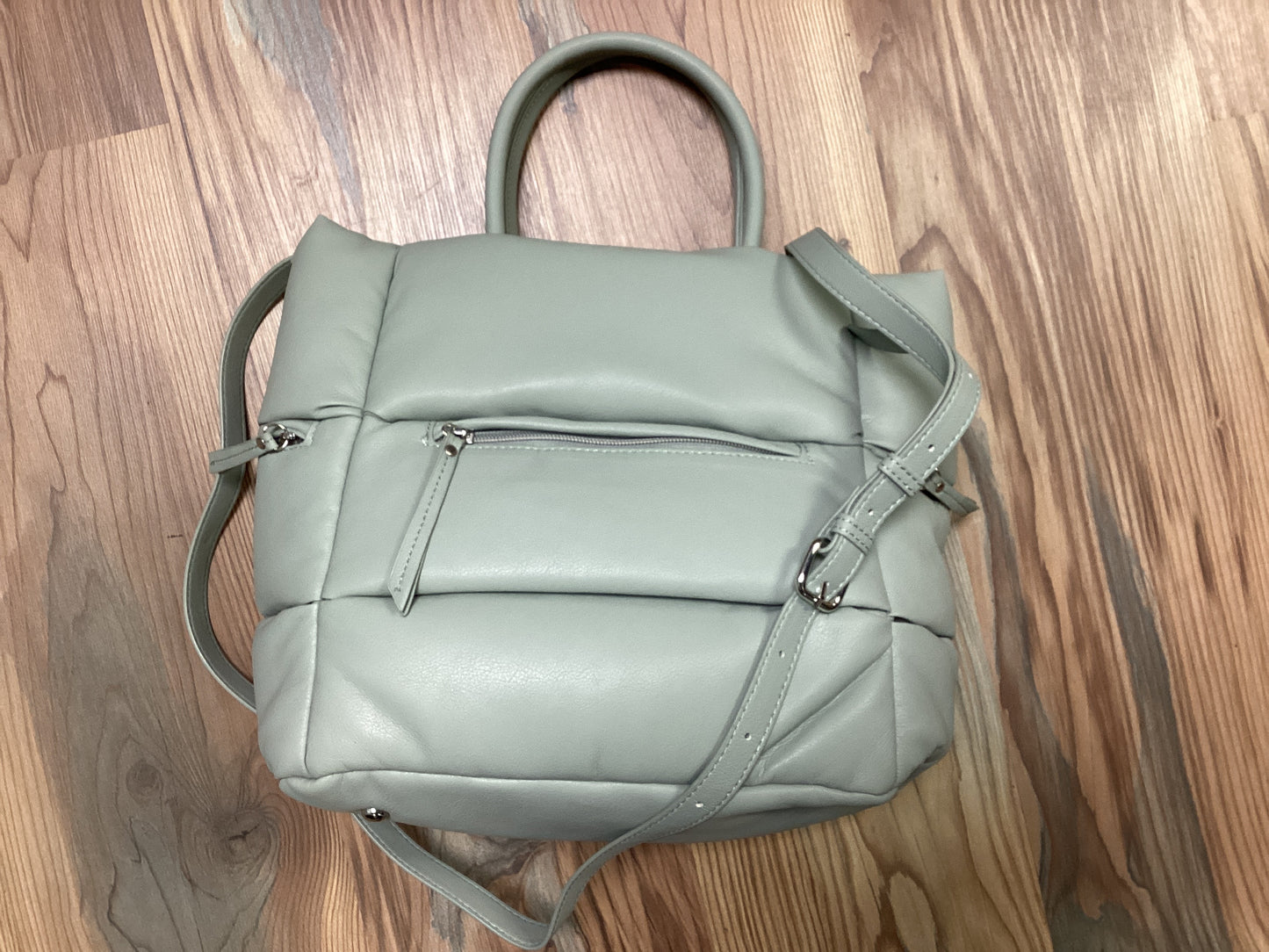 Sage Puffer Zip Tote