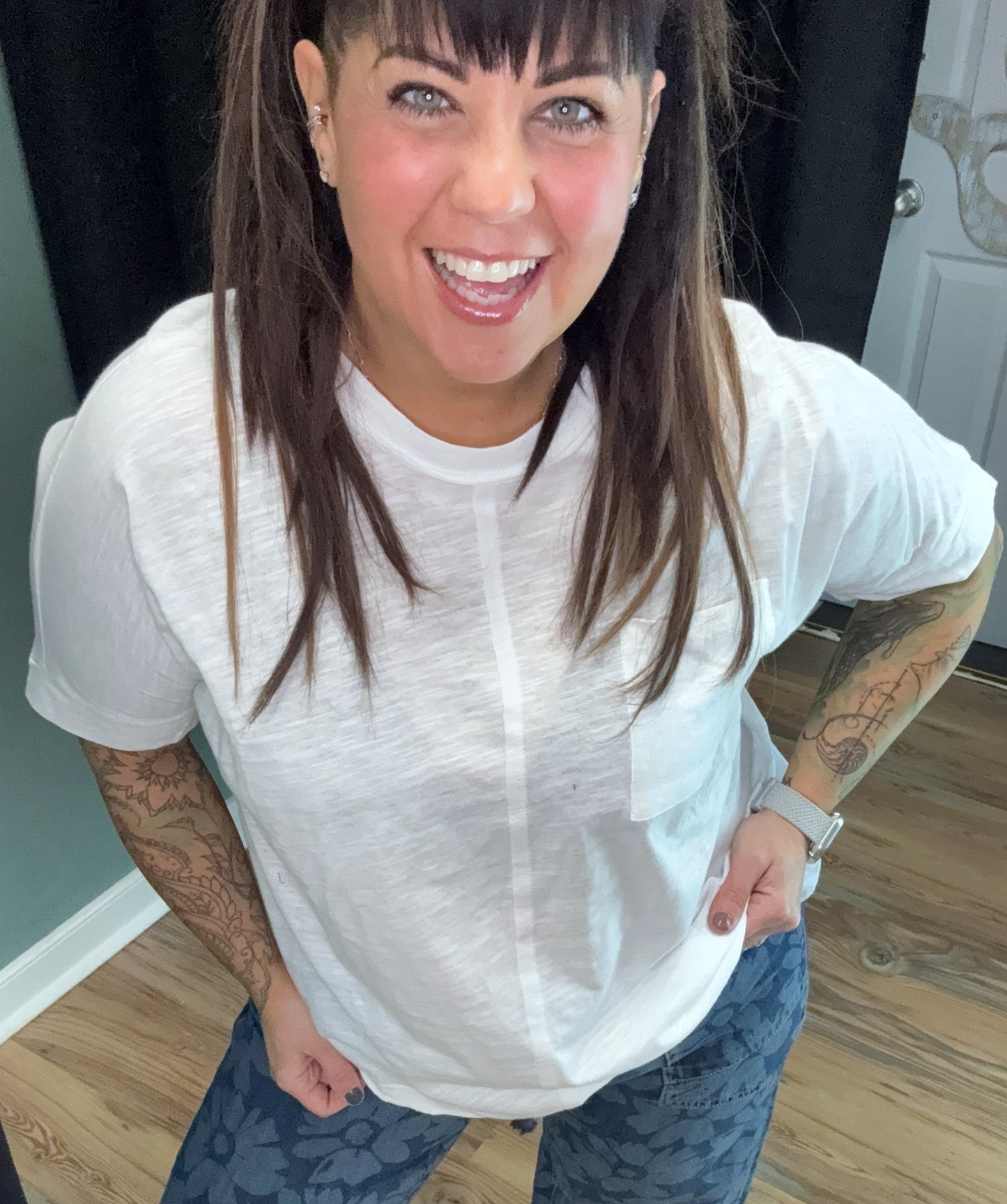 Ivory Cotton Slub Short Sleeve