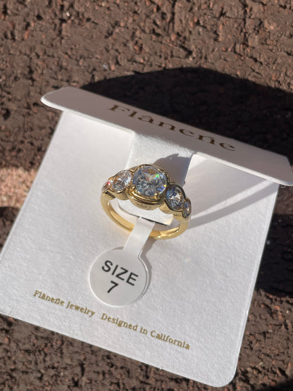 18k Dipped Multi Cz Ring