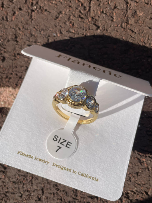 18k Dipped Multi Cz Ring