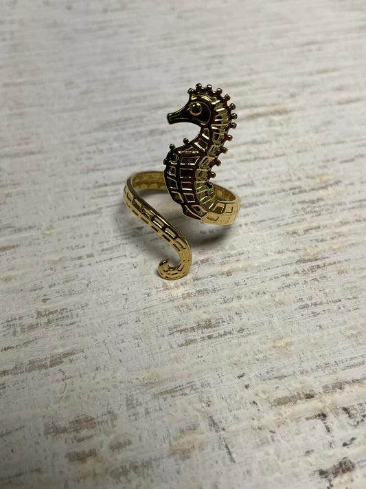 18k Plated Seahorse Ring