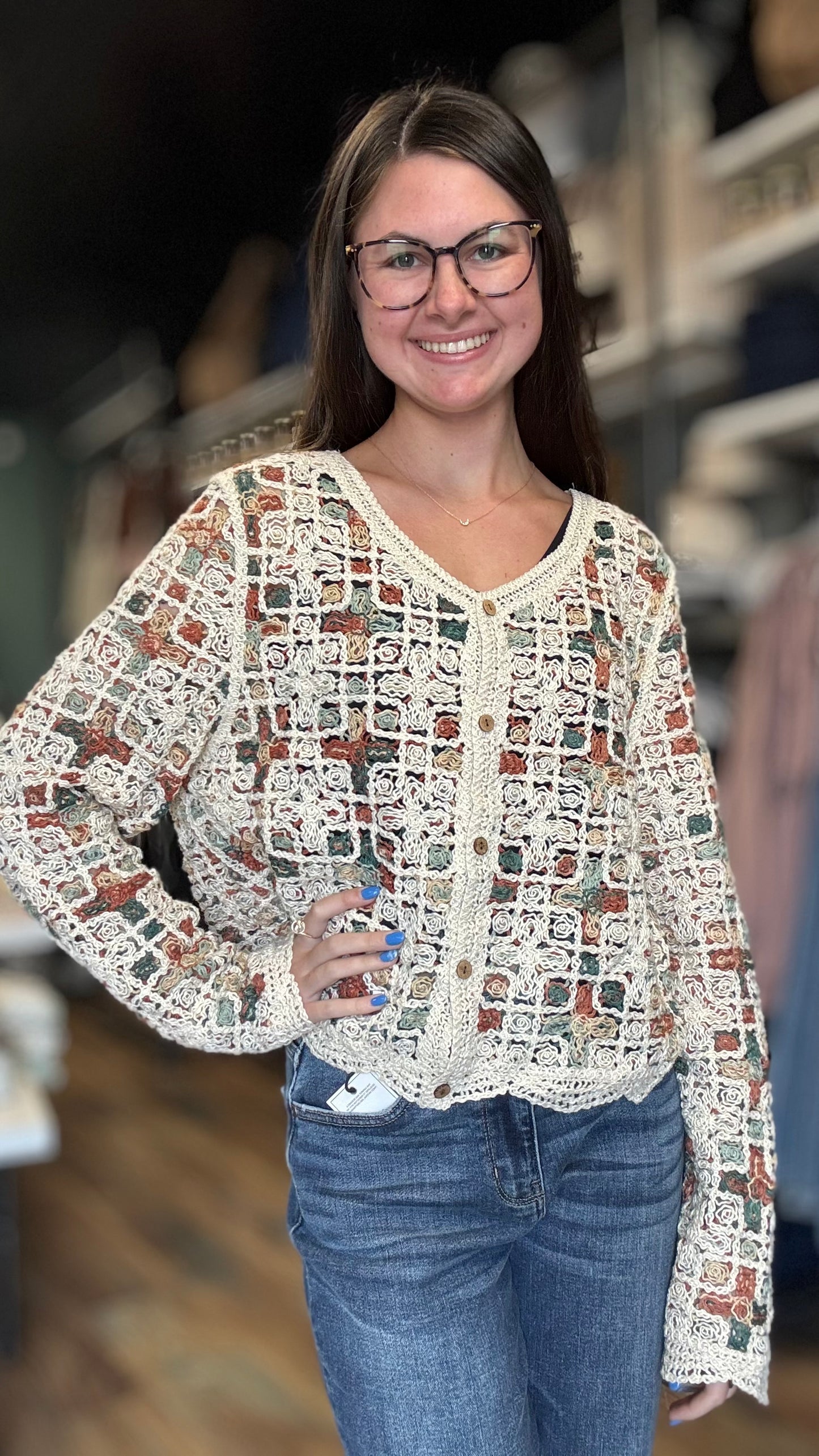 Autumn Cream Button Cardigan