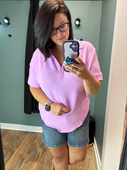 Lilac Collared Dear Scarlett Blouse