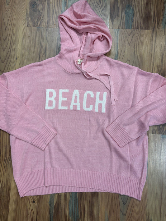 Pink Beach Knit Hoodie