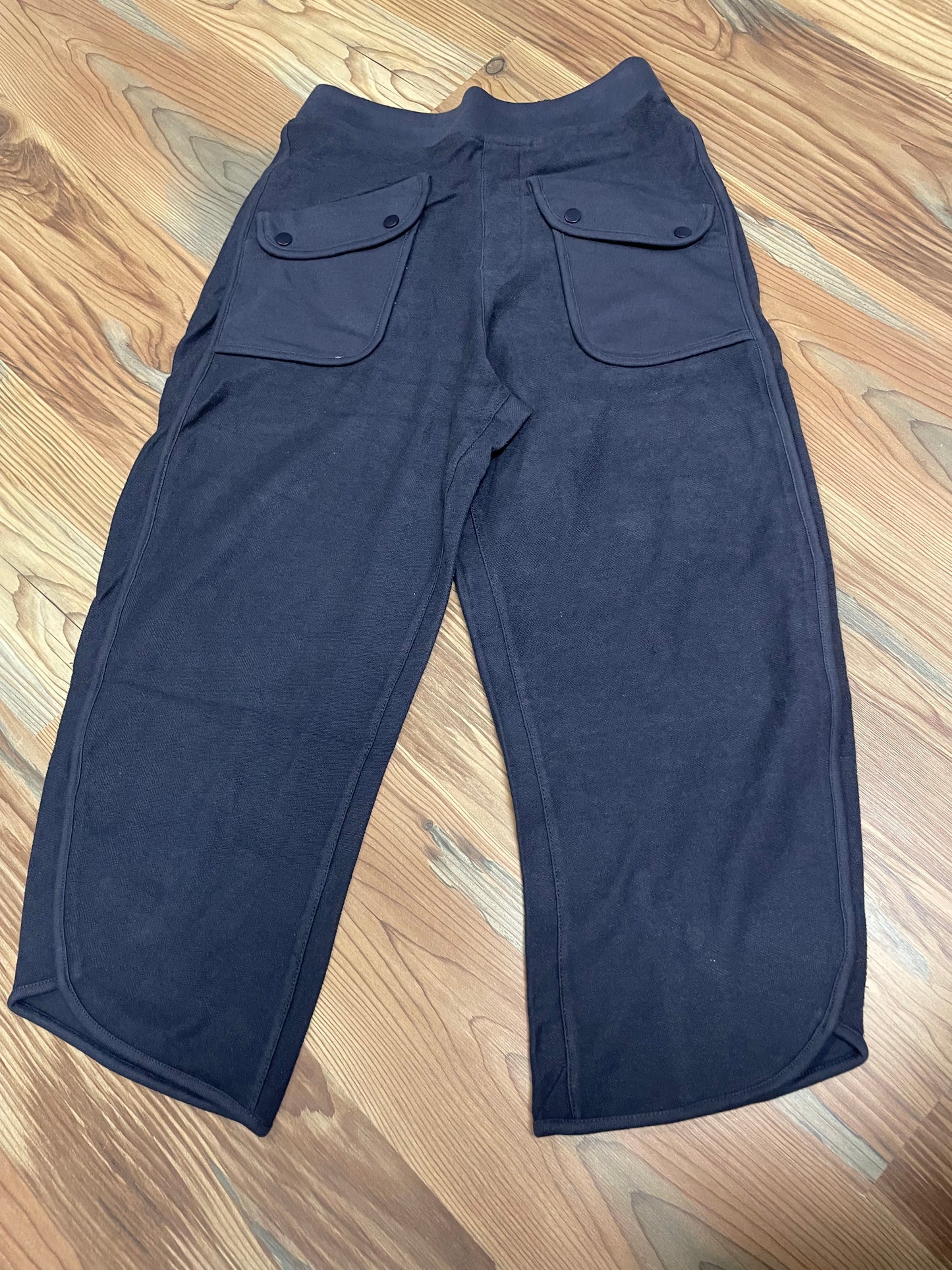 Navy Terry Pocket Ankle Pants