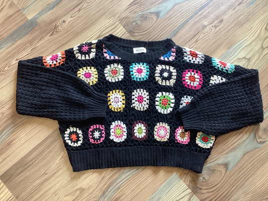 Black Granny Square Knit