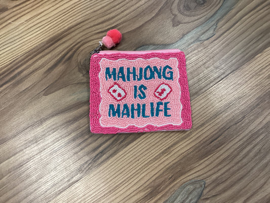 Mahjong Seed Bead Coin Purse