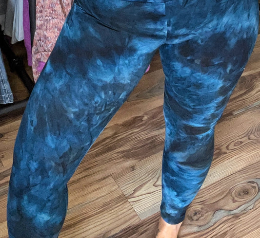 Blue Tie Dye Leggings