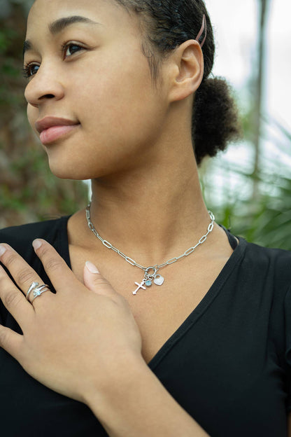 Circle Charm Paperclip Necklace