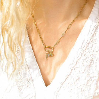 Carabiner Paperclip Charm Necklace