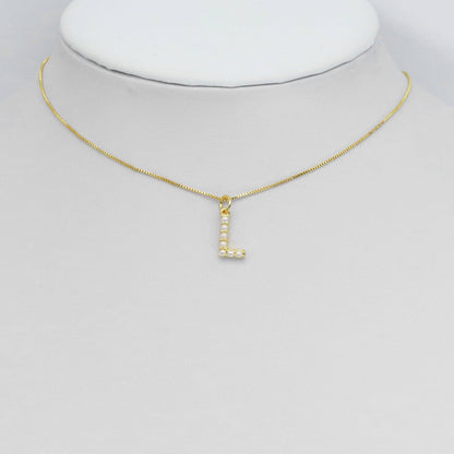 Gold/Silver Pearl Initial Charms