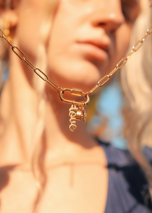 Carabiner Paperclip Charm Necklace