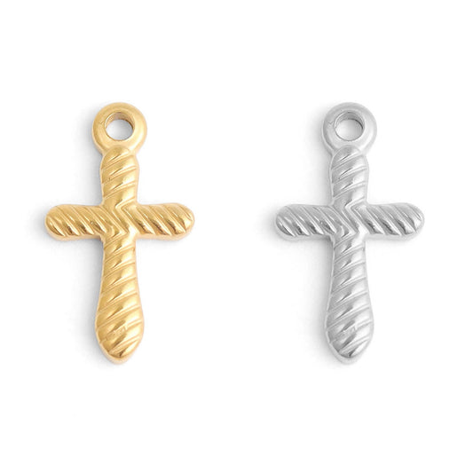 Textured Cross Charm