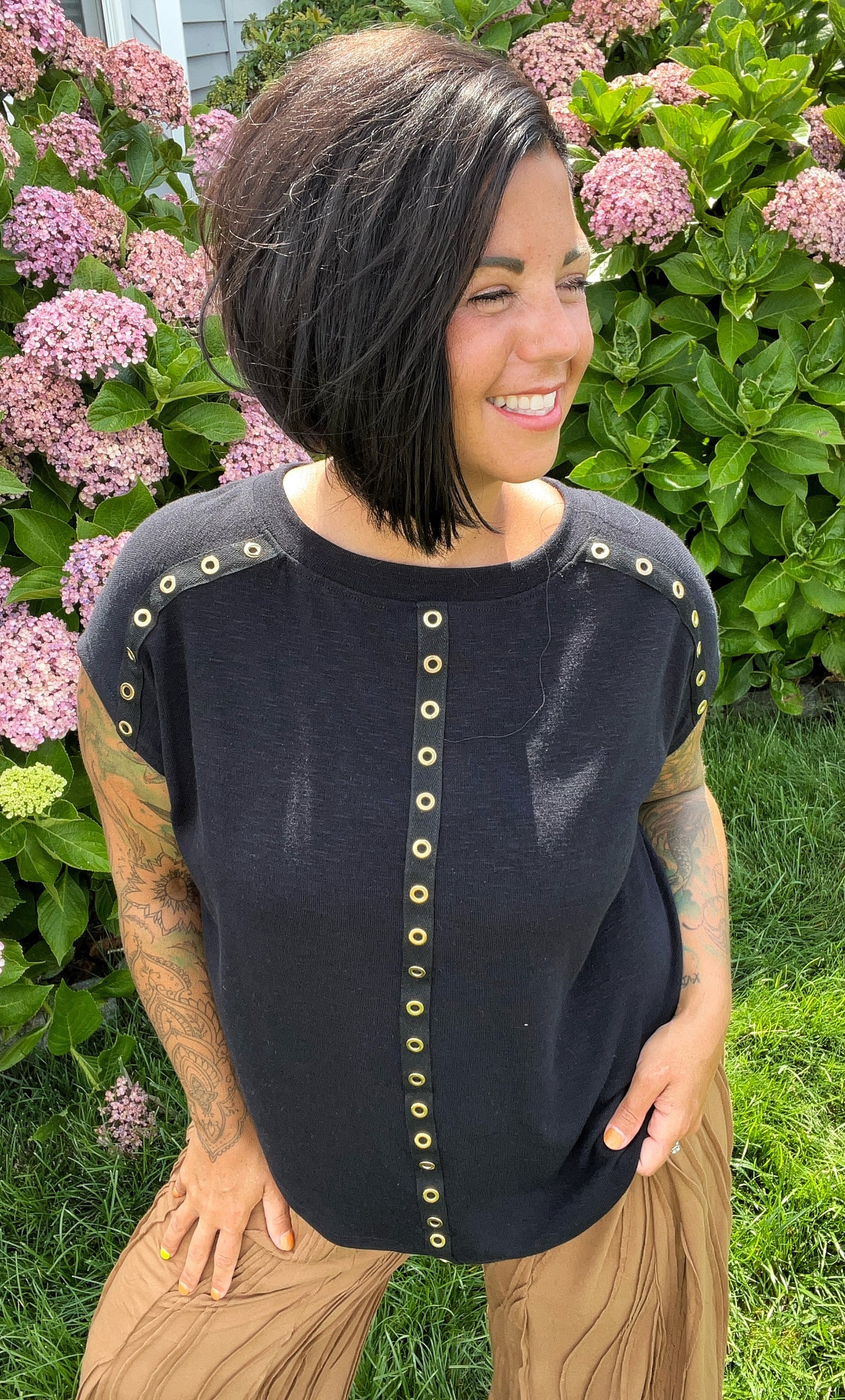 Golden Accent Black Short Sleeve